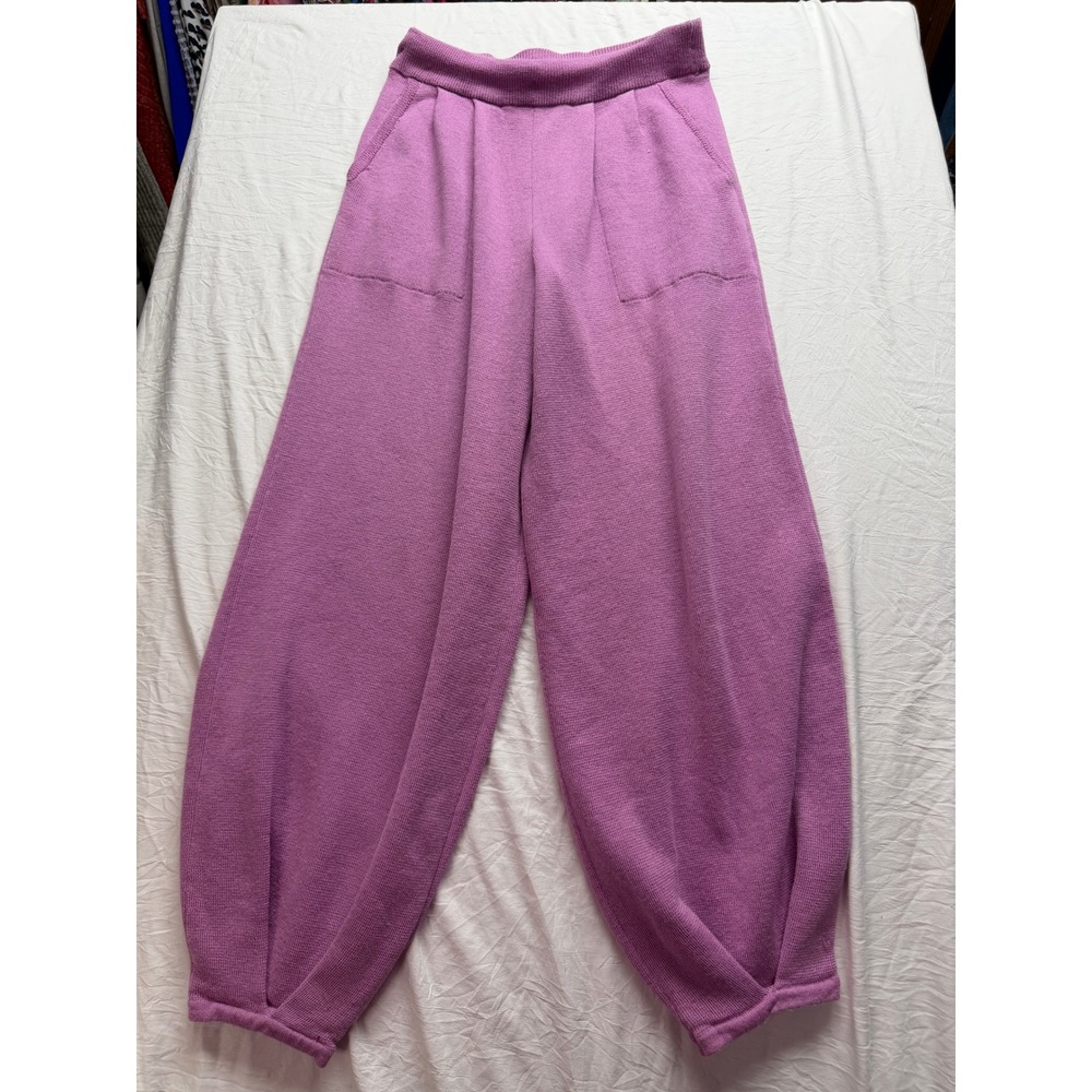 Free People Beach Orchid Purple Knit Harem Pants Slouchy Tulip Hem Small